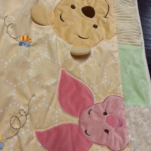 Disney Winnie The Pooh Piglet Eeyore Tigger Roo Peek A Boo Baby Blanket - Picture 3 of 12
